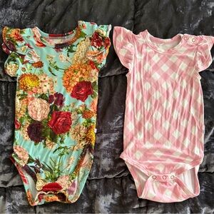 Posh Peanut BUNDLE!!!! Floral and Pink Checkered Bodysuits